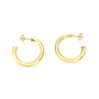 Yellow Gold Hollow Tube Hoops 1"