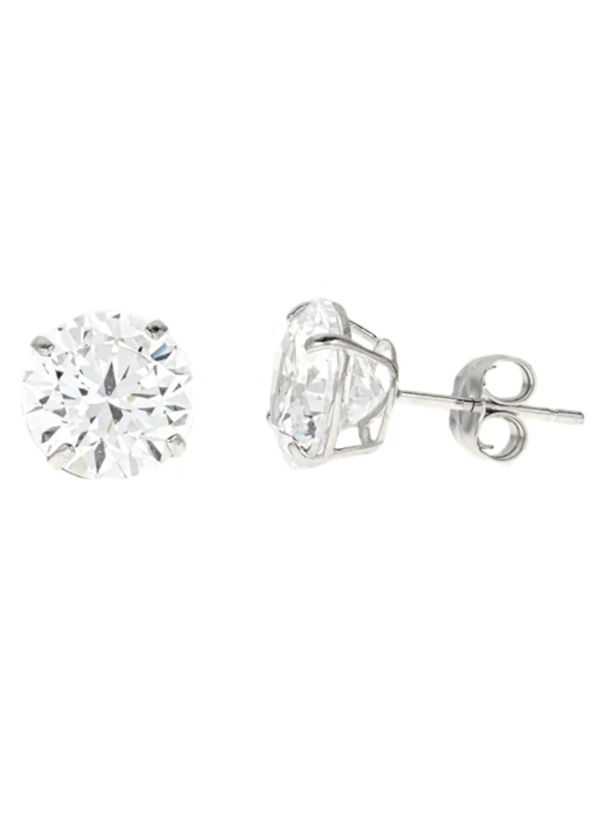 14k White Gold CZ Studs (5.00 Carats Total Weight)