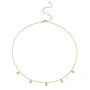 14K Yellow Gold and 5 Diamond Pave Circle Necklace (.22ct)