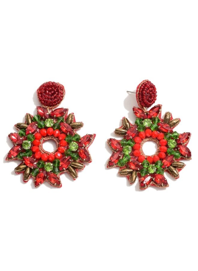 Bejeweled Wreath Earrings