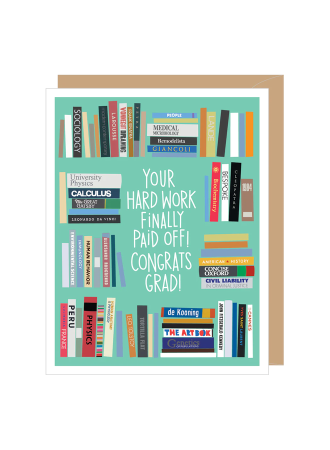 Bookshelf Graduation Card