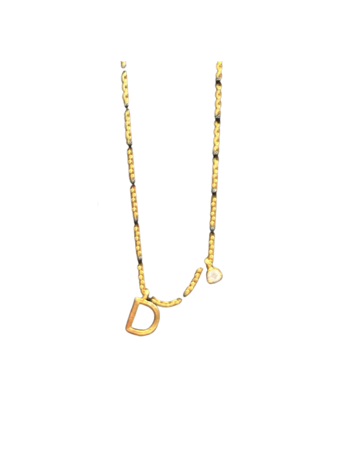 14K Gold Vermeil Block Monogram Necklace | Engraved Jewelry