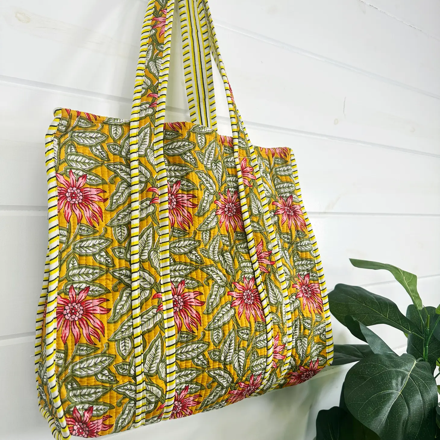 Reusable Grocery Bag Shopping Tote Cotton Block Printed Quilted Beach Bag  Indian | eBay