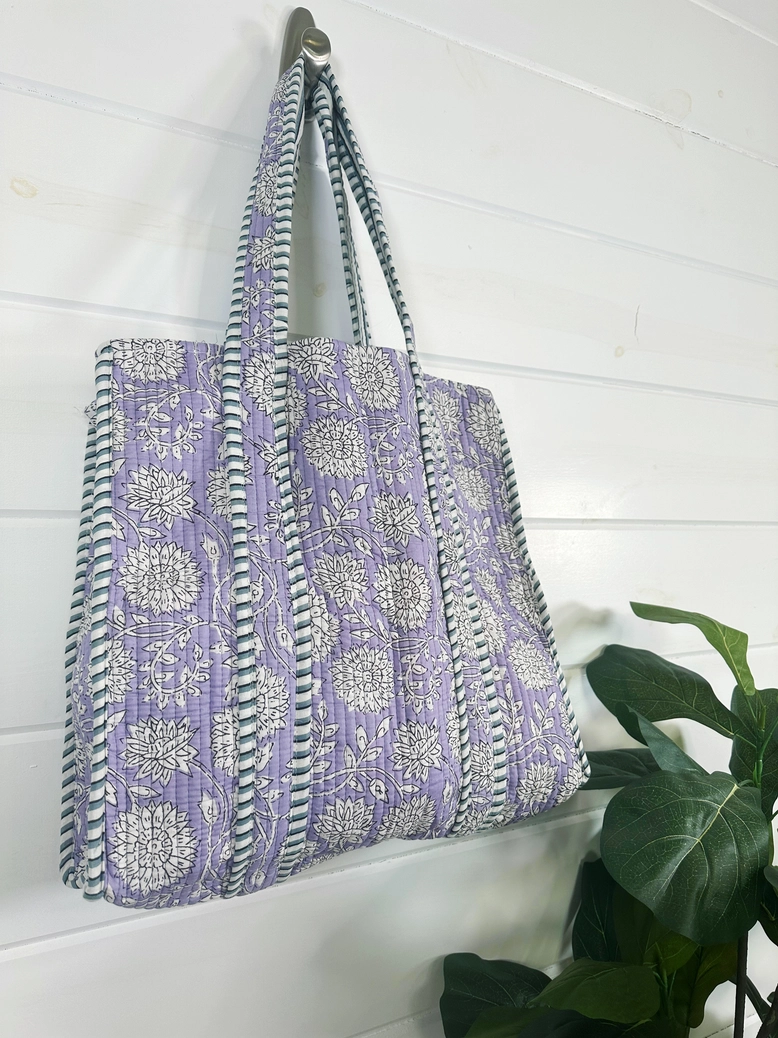 Lavender Quilted Clear Bag