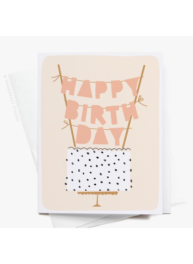 Happy Birthday Cake Topper Card