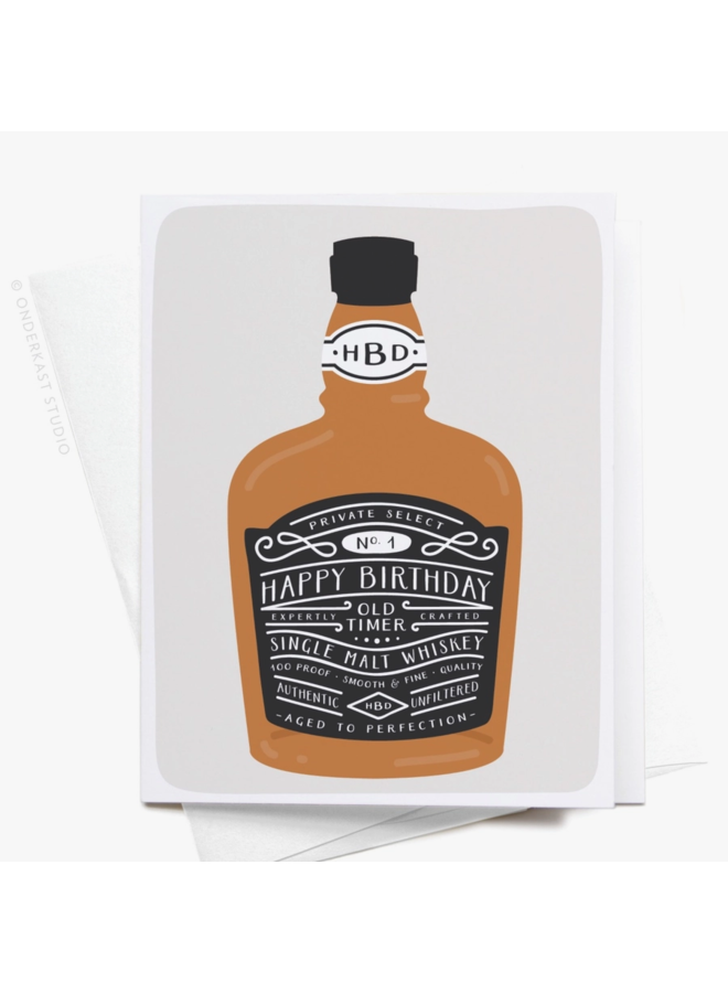 Happy Birthday Whiskey Bottle Card