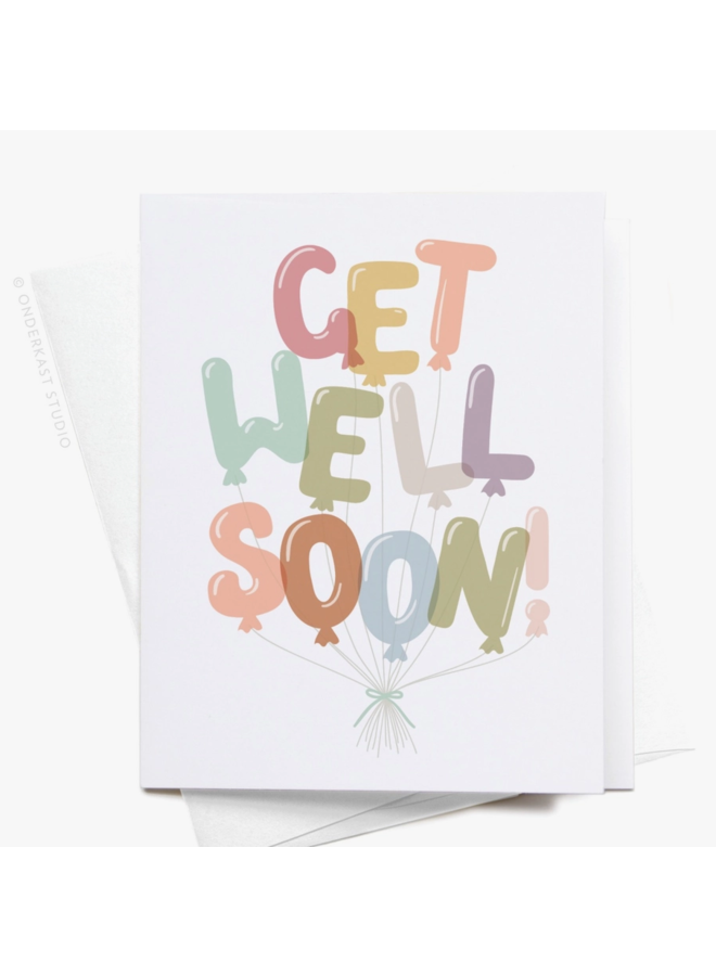 Get Well Soon Balloons Card