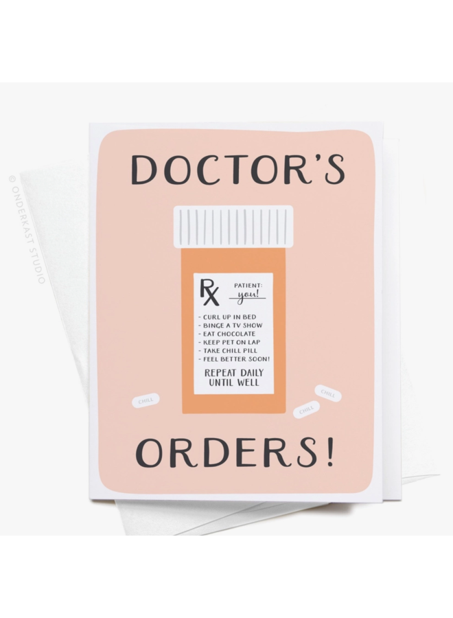 Doctor's Orders Pill Bottle Card