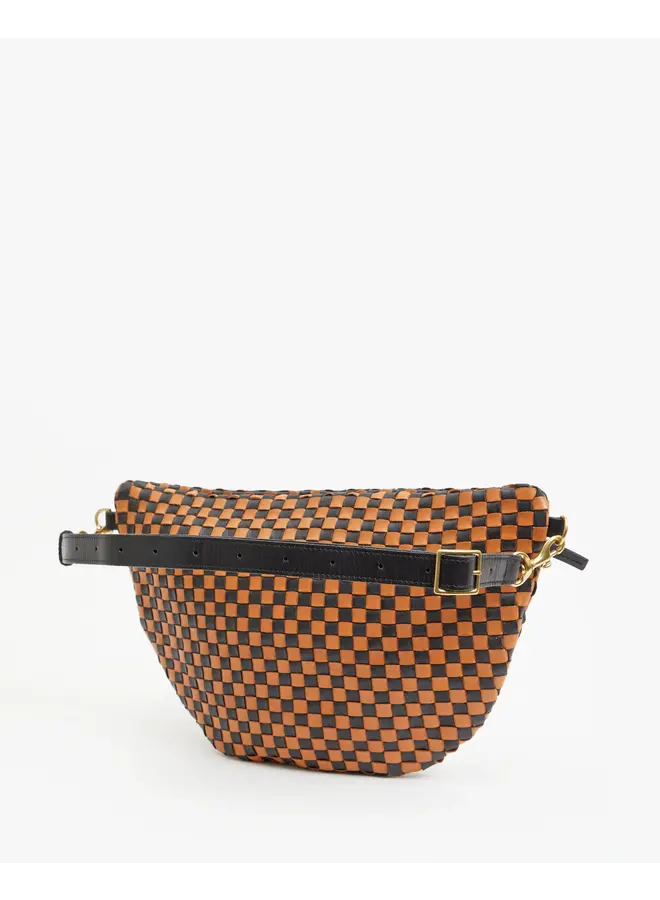 Grande Fanny Black & Natural Woven Checker