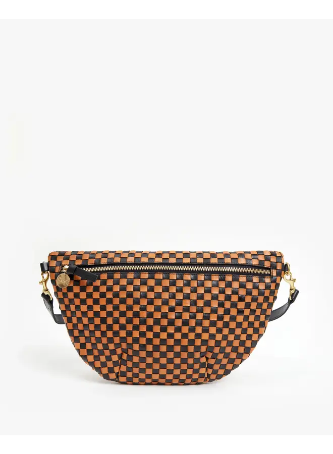 Grande Fanny Black & Natural Woven Checker