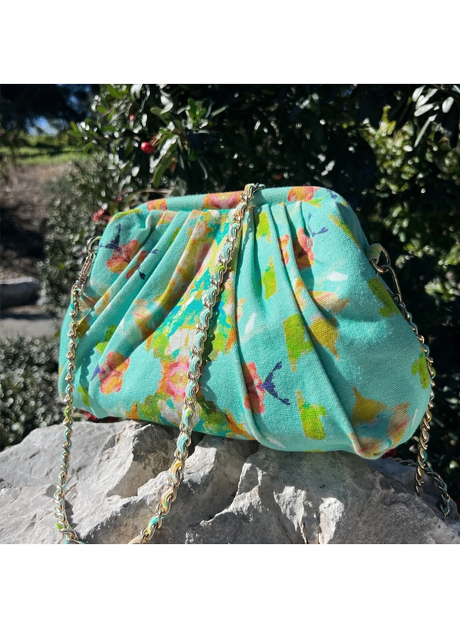 Stained Glass Turquoise Dumpling Clutch