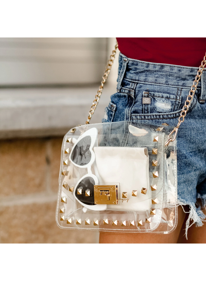 Clear Studded Stadium Purse