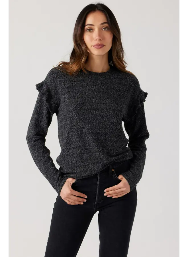 Brushed Boucle Flounce Pullover