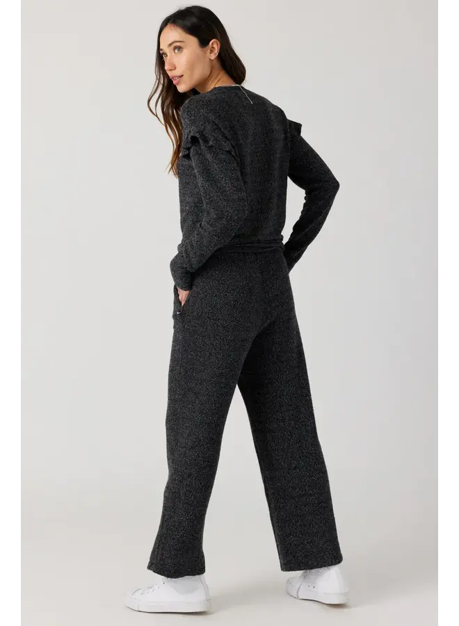 Brushed Boucle Crop Tie Pant