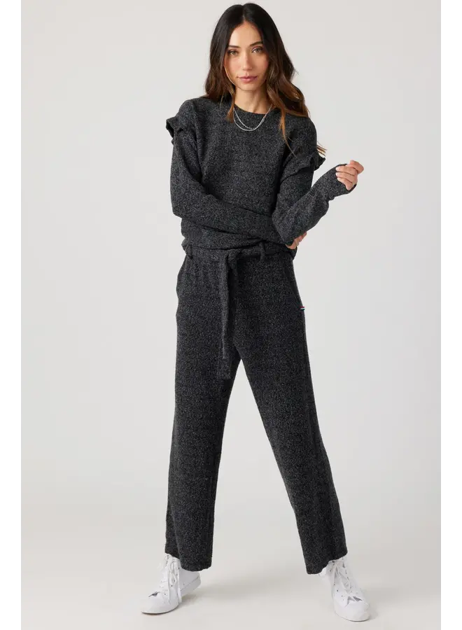Brushed Boucle Crop Tie Pant