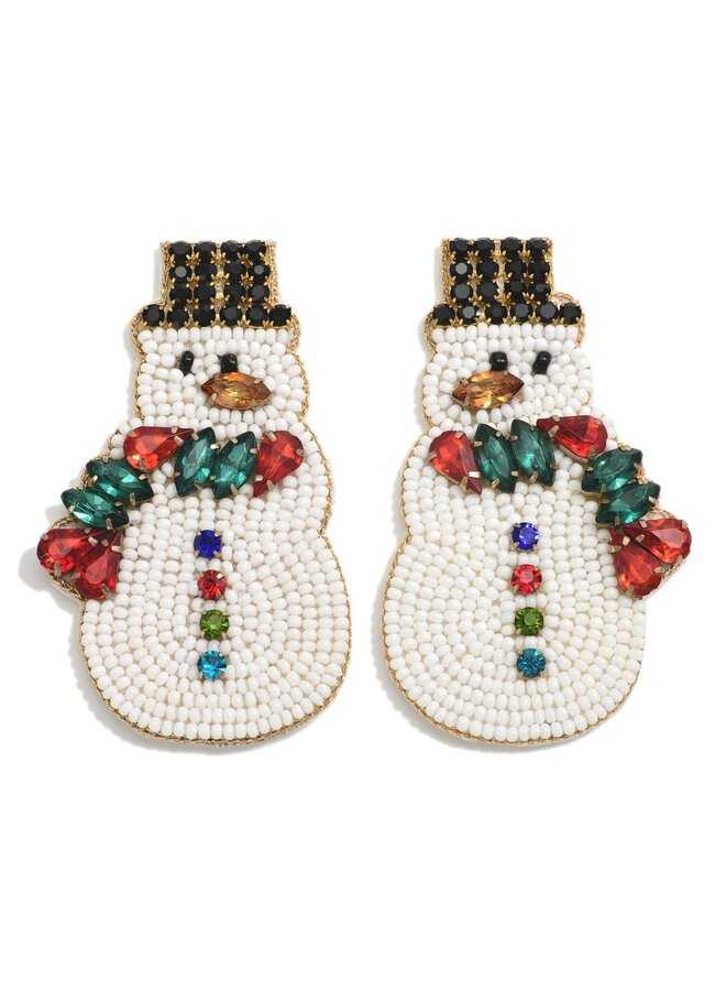 Glitz Snowman Scarf Earrings