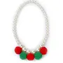 Red and Green Pom Pom Necklace
