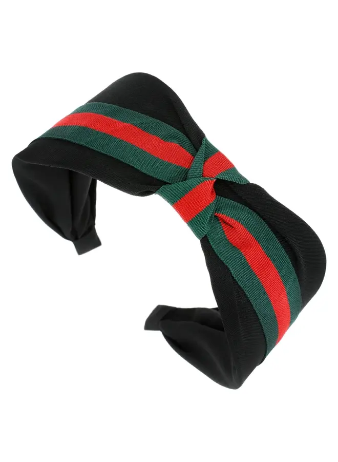 Knotted Bow with Stripe Headband -