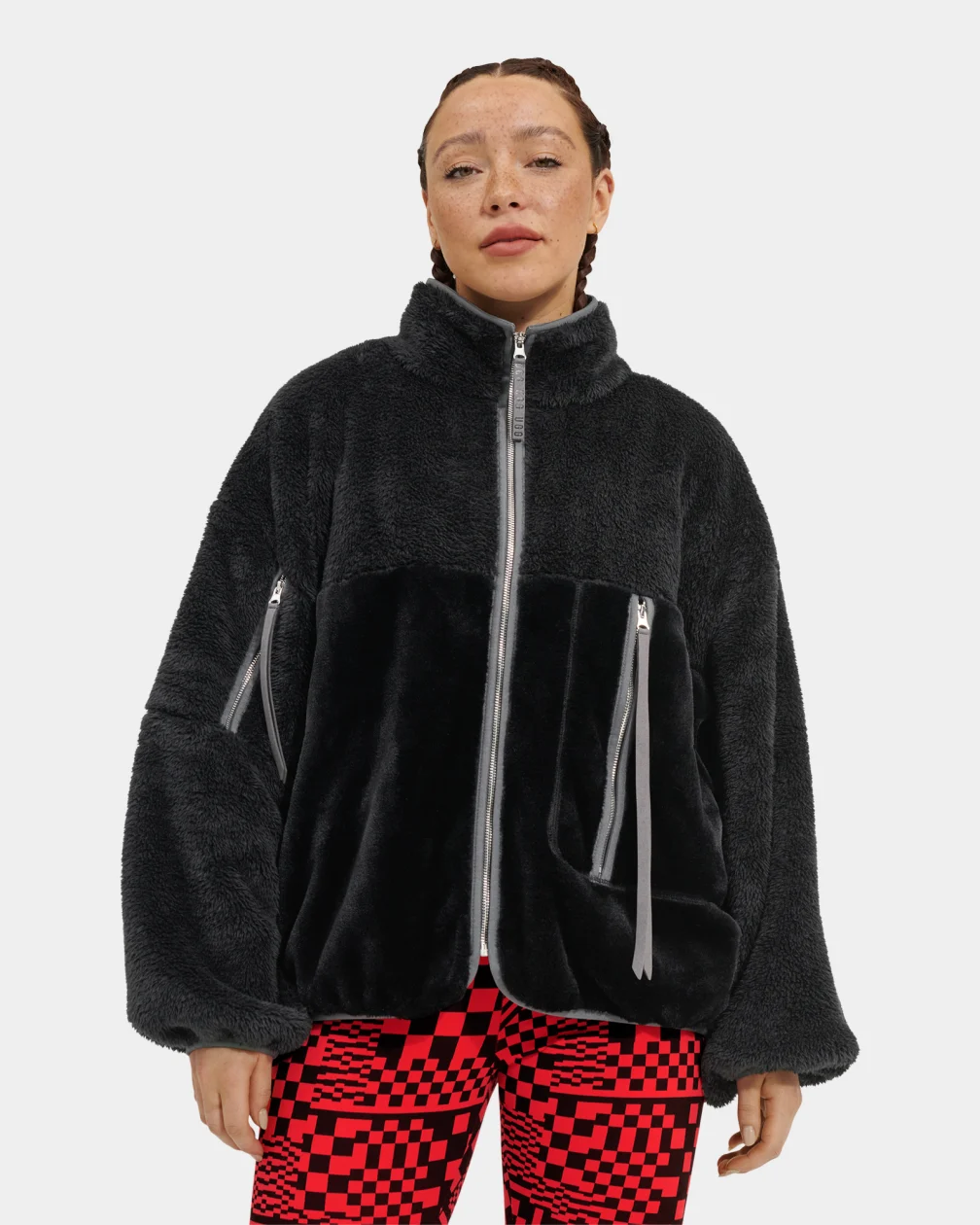 Relaxed Cozy Sherpa Faux-Fur Jacket for Women