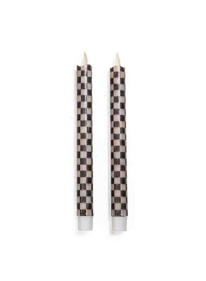 Courtly Check Flicker Dinner Candles - Set of 2
