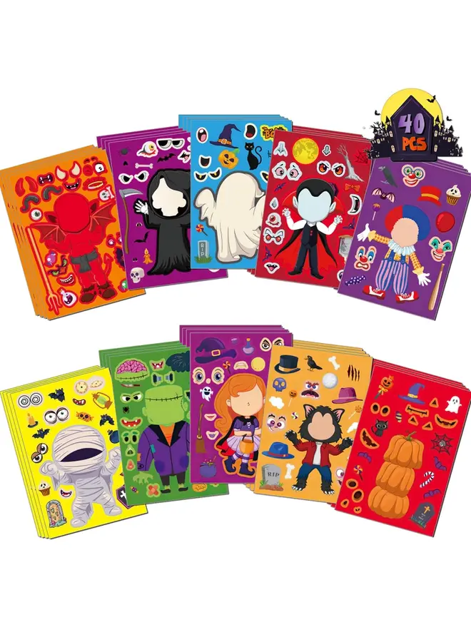 40 pc Halloween Face Stickers