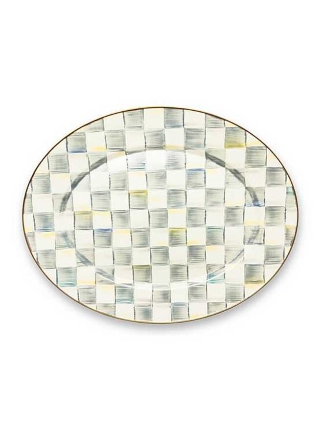 Sterling Check Large Oval Platter