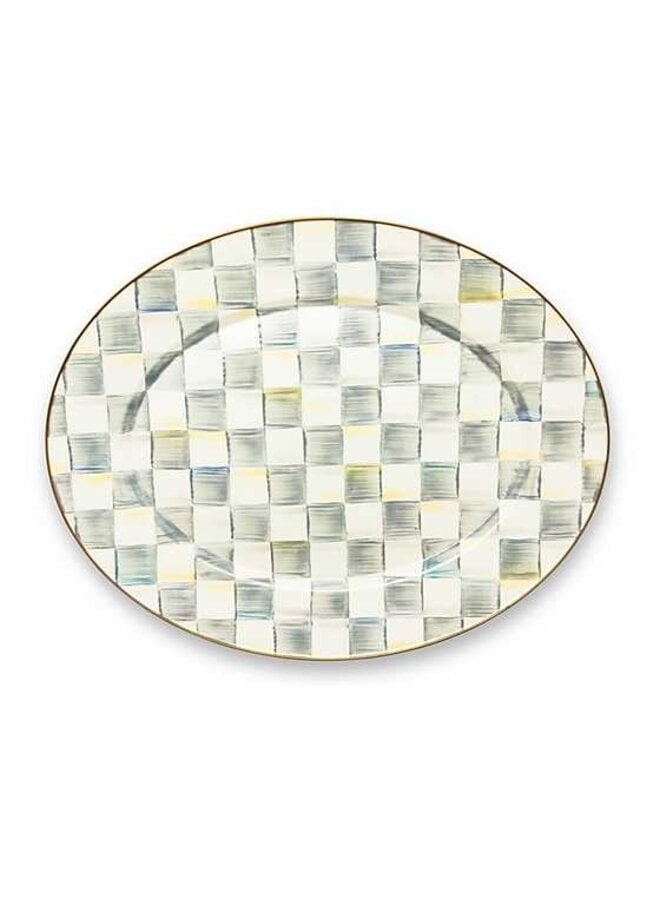 Sterling Check Large Oval Platter