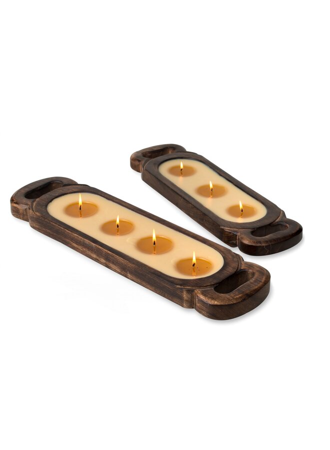 Wooden Candle Tray Small - Desert Springs