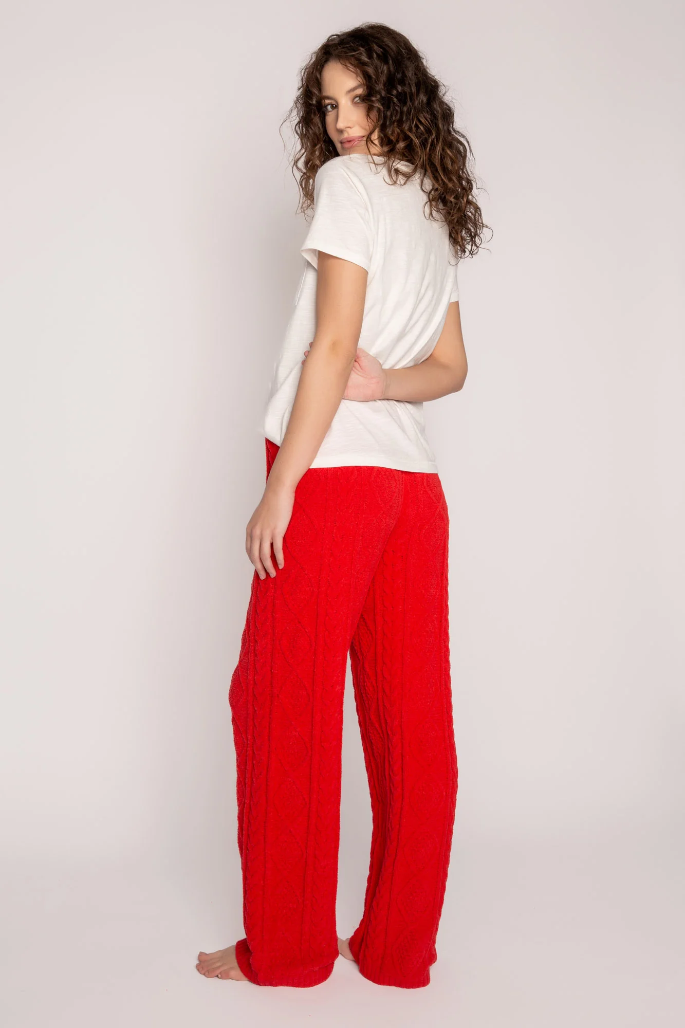 Head-to-Toe Red: Zara Knit Jogging Pants