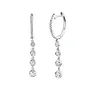 0.45ct 14K White Gold Triple Diamond Drop Earrings
