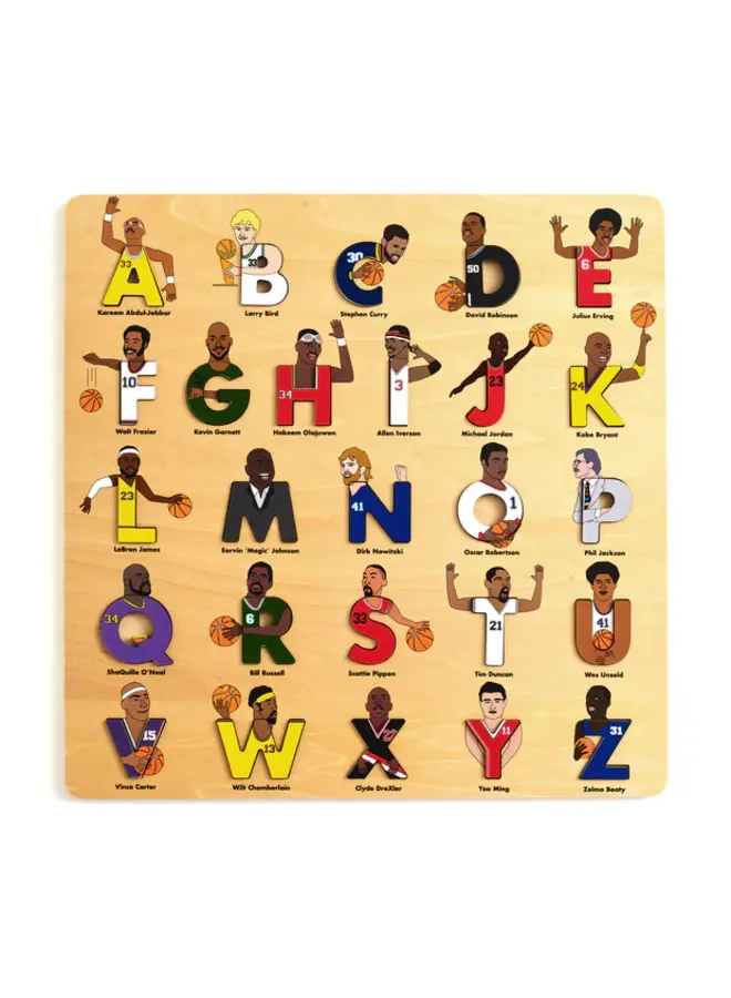 Basketball Legends Wooden Alphabet Puzzle