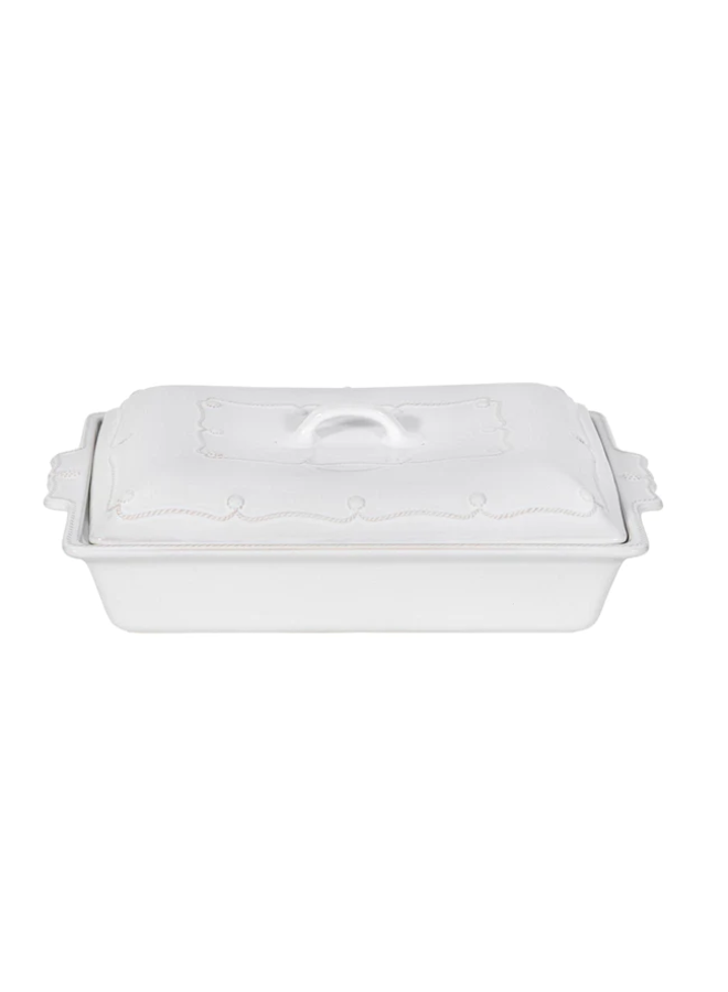 Berry & Thread 13" Rectangular Baker with Lid - Whitewash