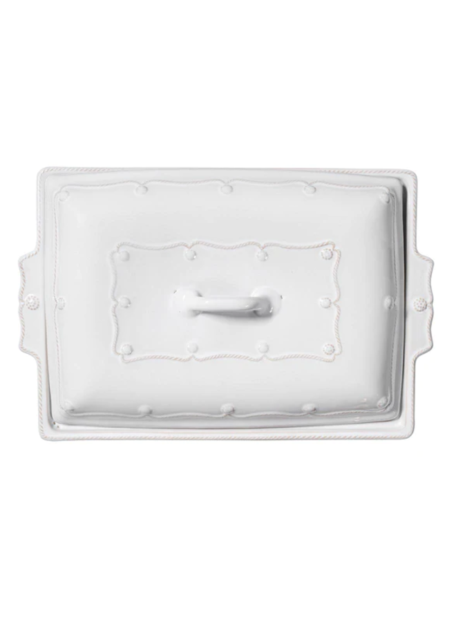 Berry & Thread 13" Rectangular Baker with Lid - Whitewash