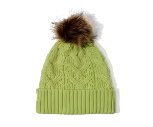 Echo Loopy Cable Pom Beanie Hat - Ivory