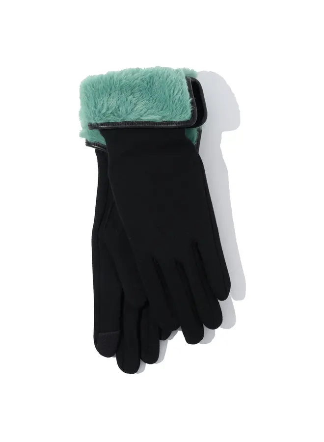 Fold Down Faux Fur Cuff Glove