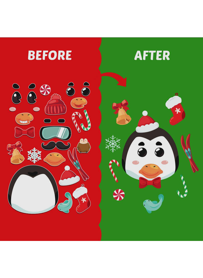Christmas Make-a-face DIY Stickers (36 sheets)