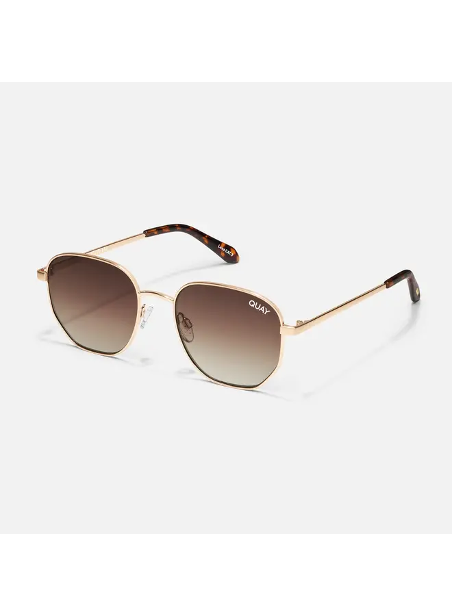 Big Time Sunglasses - Brushed Gold Frame/Brown Lens