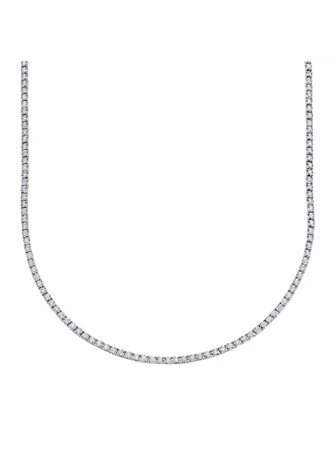 3.96ct 14WG Diamond Tennis Necklace