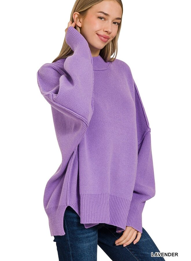 Side Slit Oversized Sweater -