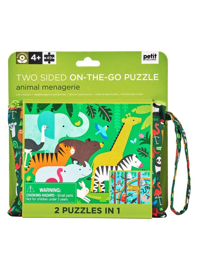 Two Sided Animal Menagerie On-The-Go Puzzle