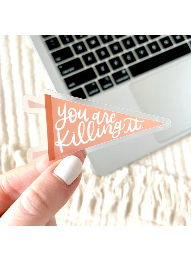 Clear You're Killing It Pennant Sticker