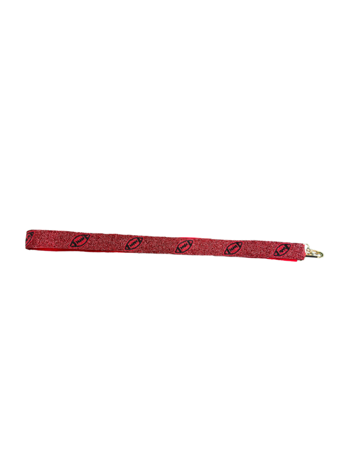 Game Day Bag Strap - Football Strap Red Footballs