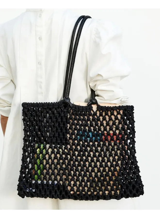 Sandy Woven Tote - Black