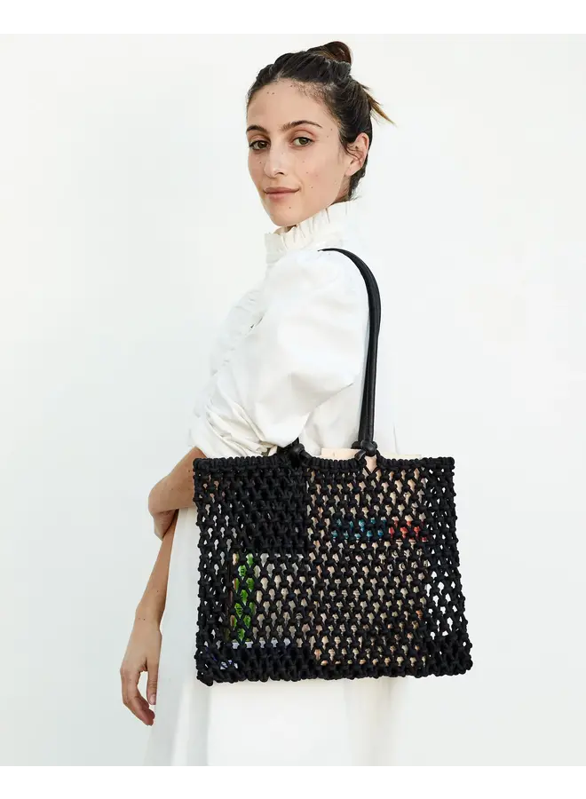 Sandy Woven Tote - Black