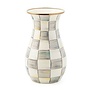 Sterling Check Enamel Vase - Tall