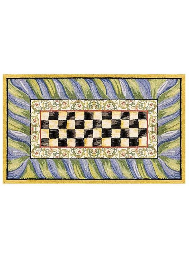 Courtly Check Purple & Green 3' x 5' Washable Rug