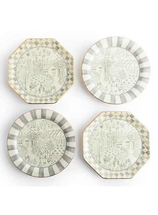 Sterling Cottage Dessert Plates - Set of 4