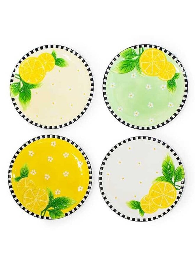 Lemon Dessert Plates - Set of 4