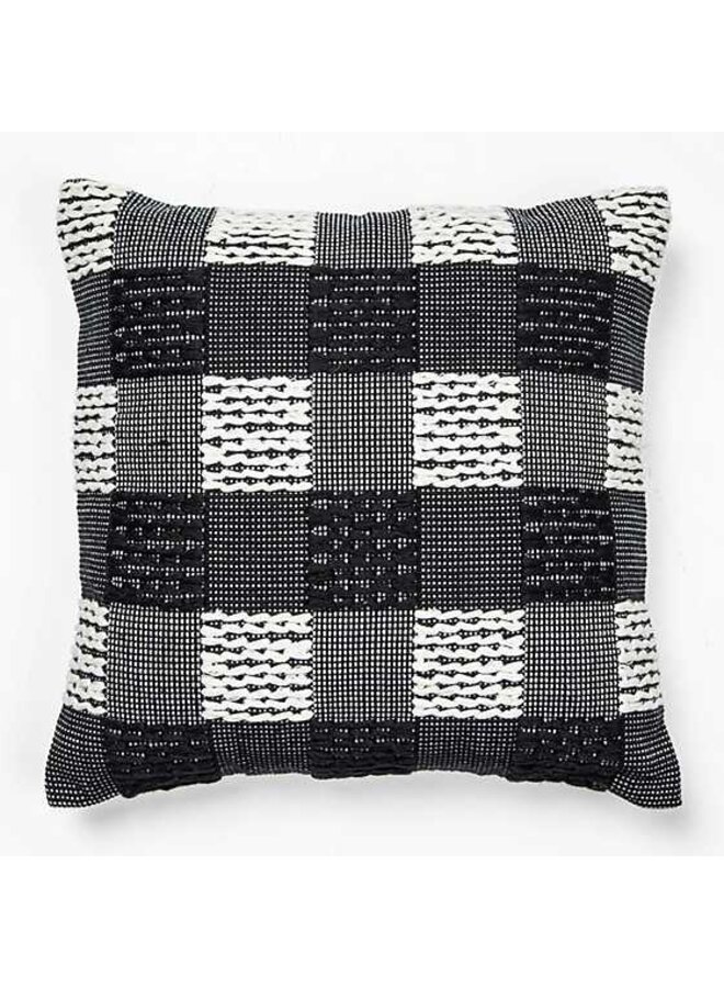 Buffalo Check Outdoor Pillow- Black & White