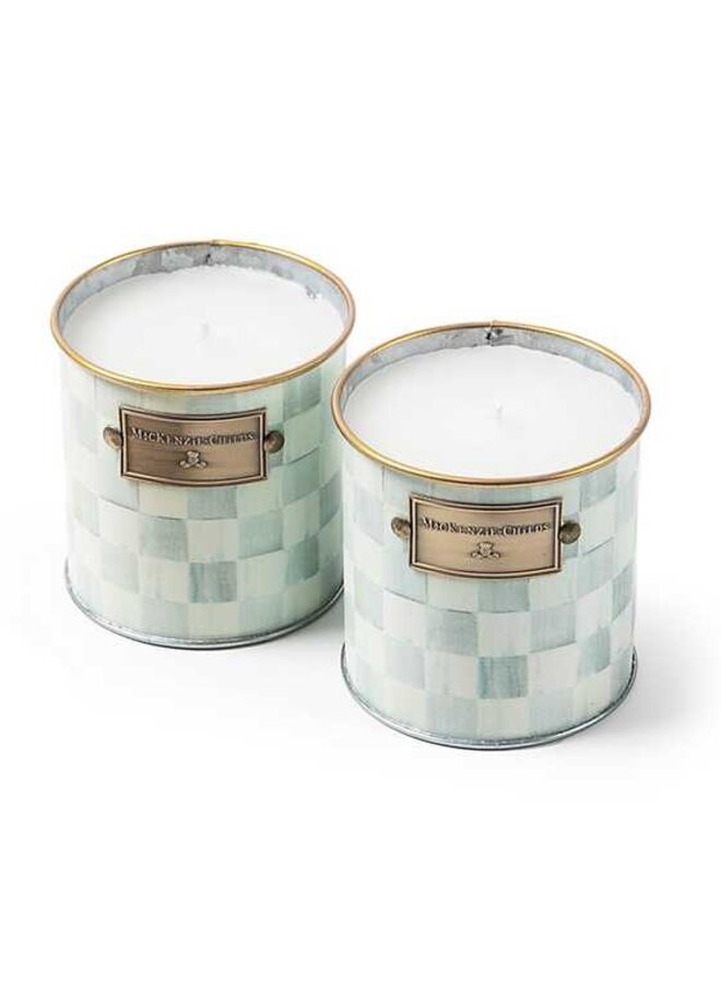 Sterling Check Citronella Candles - Small Set of 2